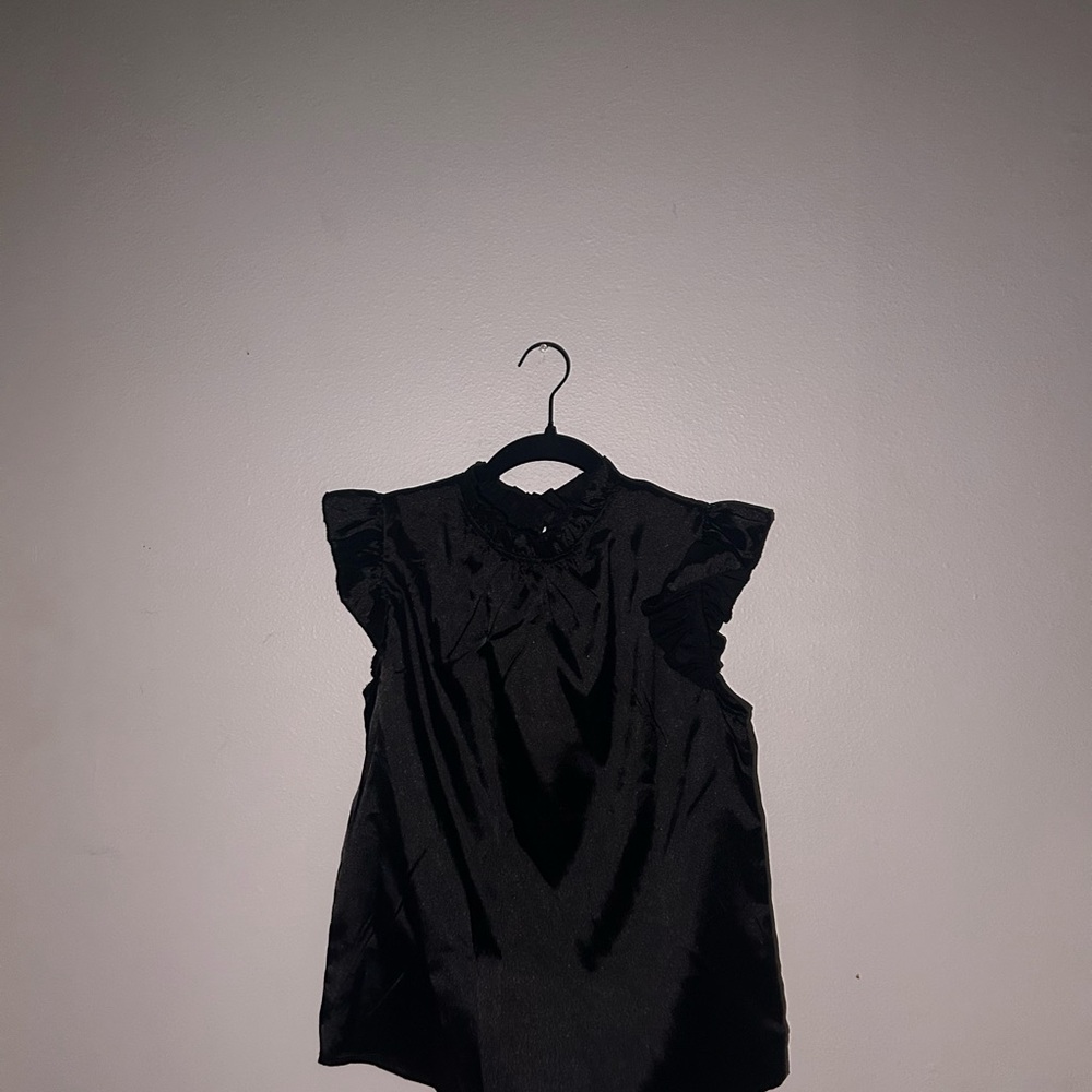 Elegant Black Ruffle Sleeve Top